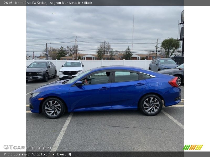 Aegean Blue Metallic / Black 2016 Honda Civic EX Sedan