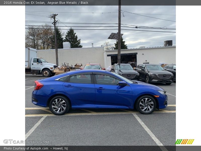 Aegean Blue Metallic / Black 2016 Honda Civic EX Sedan