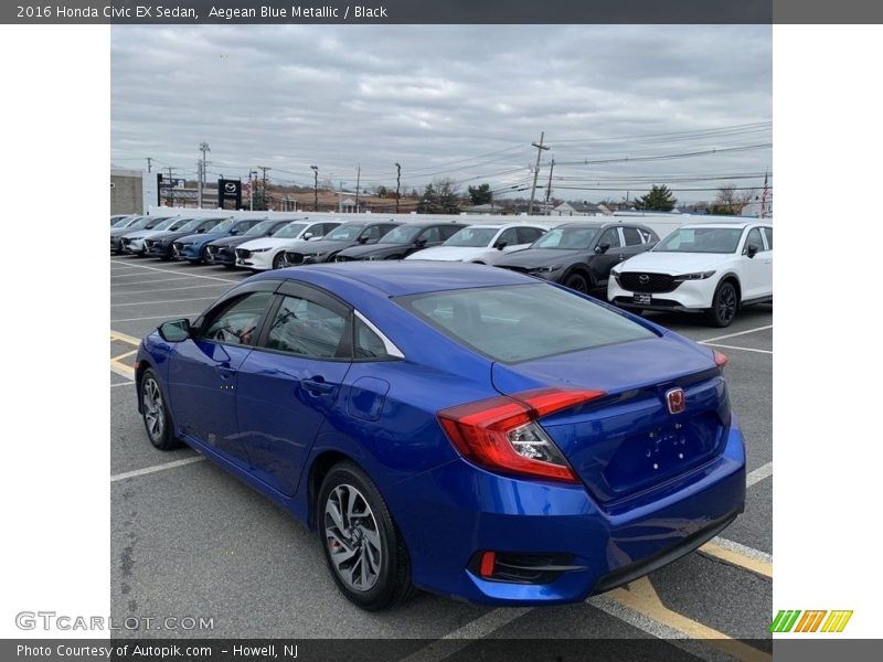 Aegean Blue Metallic / Black 2016 Honda Civic EX Sedan