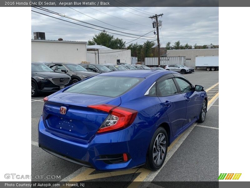 Aegean Blue Metallic / Black 2016 Honda Civic EX Sedan