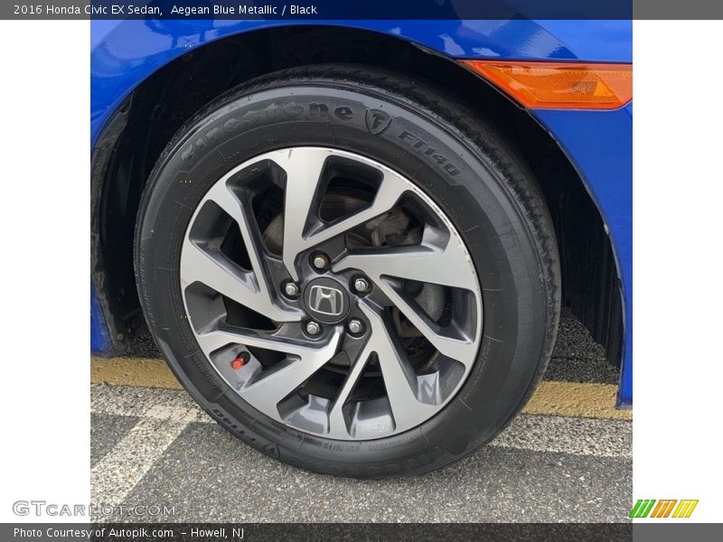 Aegean Blue Metallic / Black 2016 Honda Civic EX Sedan
