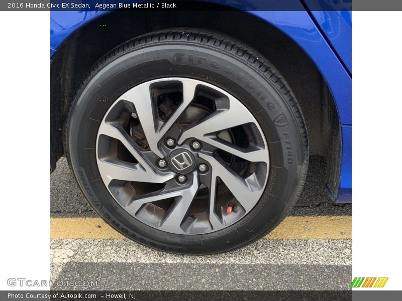 Aegean Blue Metallic / Black 2016 Honda Civic EX Sedan