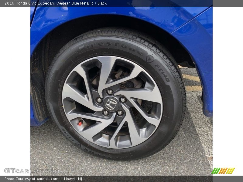 Aegean Blue Metallic / Black 2016 Honda Civic EX Sedan