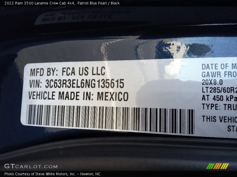 Patriot Blue Pearl / Black 2022 Ram 3500 Laramie Crew Cab 4x4