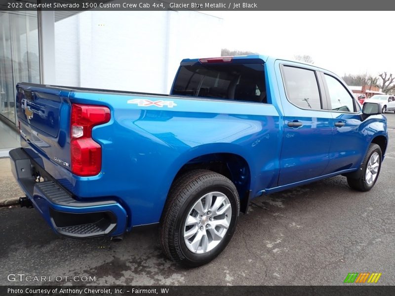Glacier Blue Metallic / Jet Black 2022 Chevrolet Silverado 1500 Custom Crew Cab 4x4