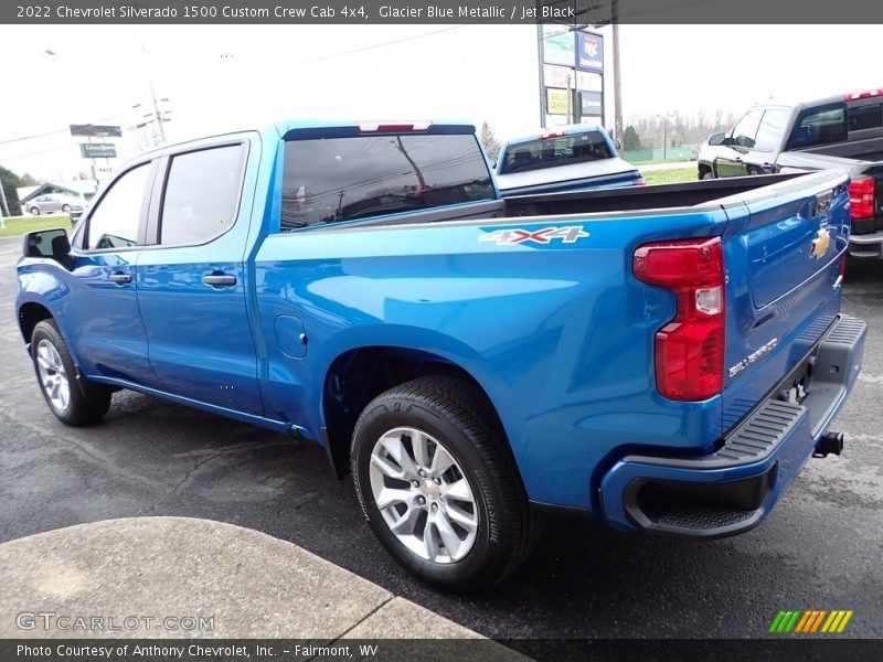 Glacier Blue Metallic / Jet Black 2022 Chevrolet Silverado 1500 Custom Crew Cab 4x4