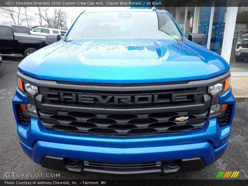 Glacier Blue Metallic / Jet Black 2022 Chevrolet Silverado 1500 Custom Crew Cab 4x4