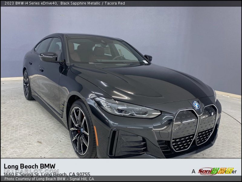 Black Sapphire Metallic / Tacora Red 2023 BMW i4 Series eDrive40