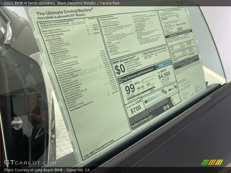 Black Sapphire Metallic / Tacora Red 2023 BMW i4 Series eDrive40