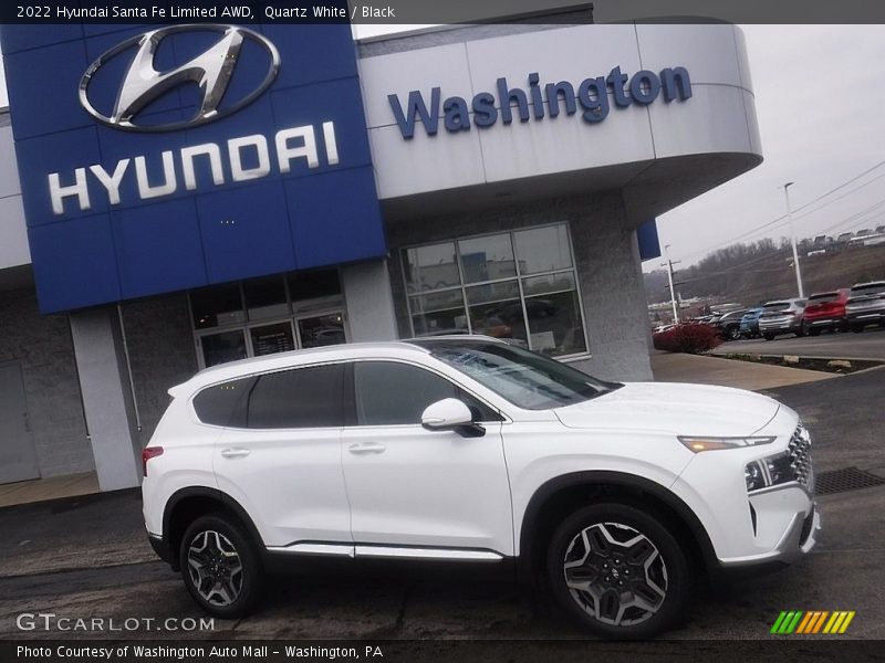 Quartz White / Black 2022 Hyundai Santa Fe Limited AWD