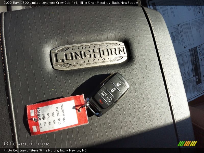 Billet Silver Metallic / Black/New Saddle 2022 Ram 1500 Limited Longhorn Crew Cab 4x4