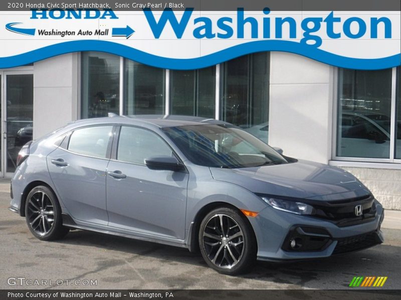 Sonic Gray Pearl / Black 2020 Honda Civic Sport Hatchback