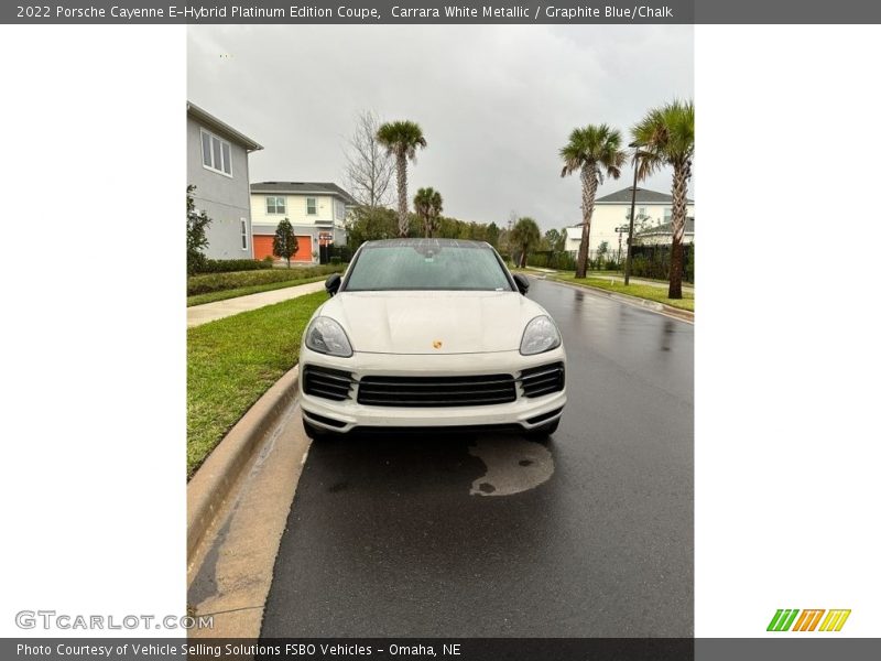 Carrara White Metallic / Graphite Blue/Chalk 2022 Porsche Cayenne E-Hybrid Platinum Edition Coupe
