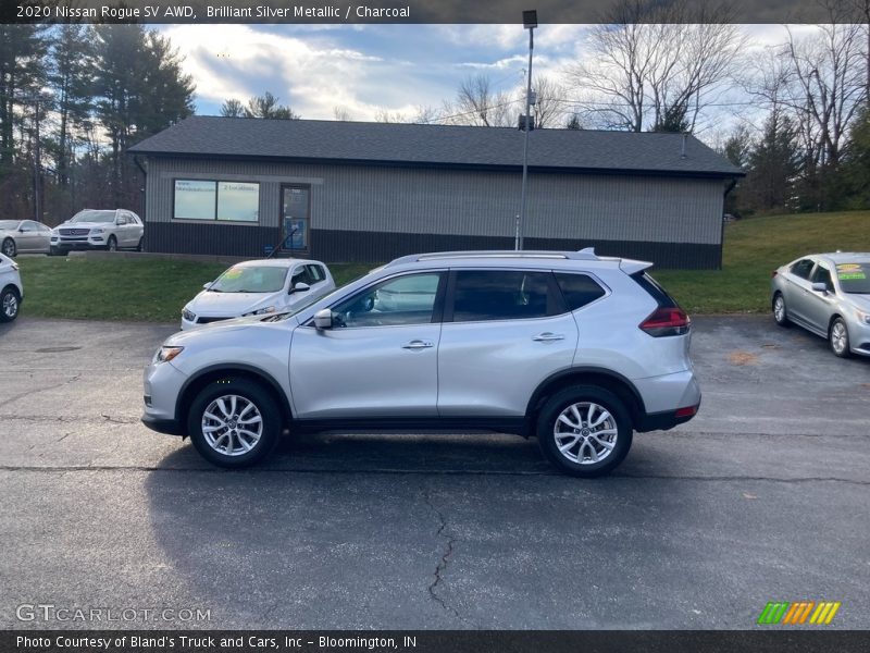 Brilliant Silver Metallic / Charcoal 2020 Nissan Rogue SV AWD