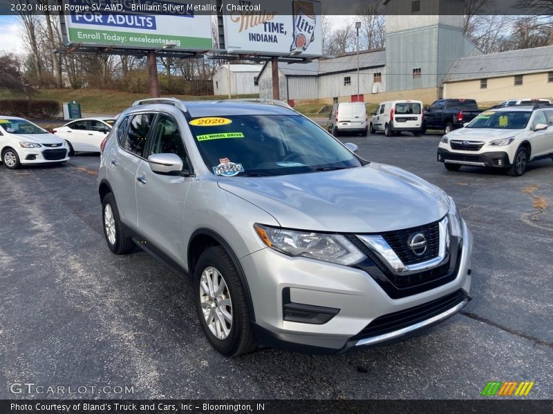 Brilliant Silver Metallic / Charcoal 2020 Nissan Rogue SV AWD