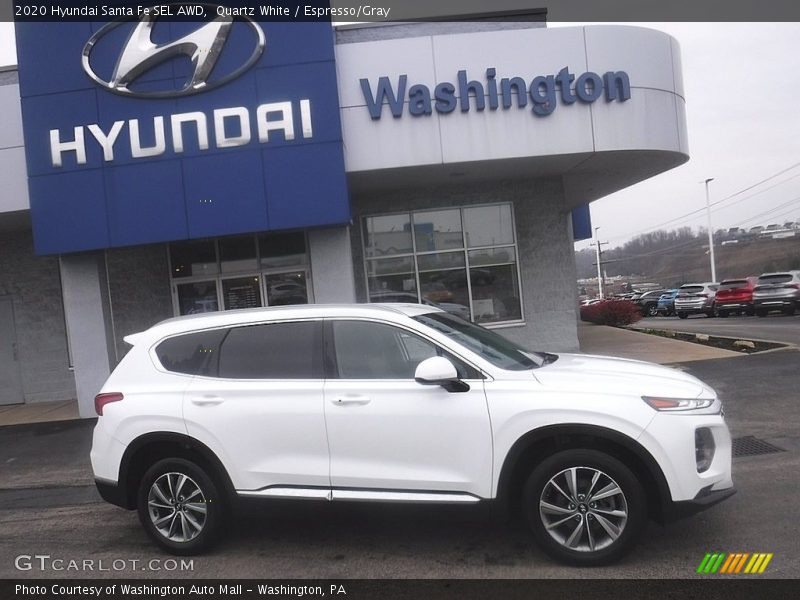 Quartz White / Espresso/Gray 2020 Hyundai Santa Fe SEL AWD