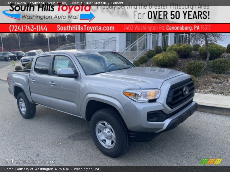 Celestial Silver Metallic / Cement 2023 Toyota Tacoma SR Double Cab