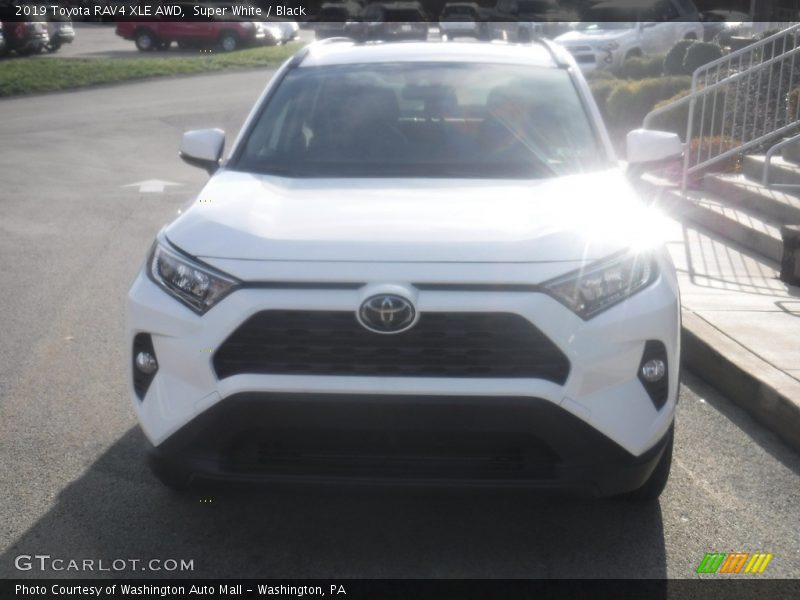 Super White / Black 2019 Toyota RAV4 XLE AWD
