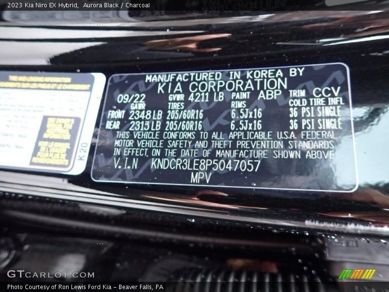 Aurora Black / Charcoal 2023 Kia Niro EX Hybrid