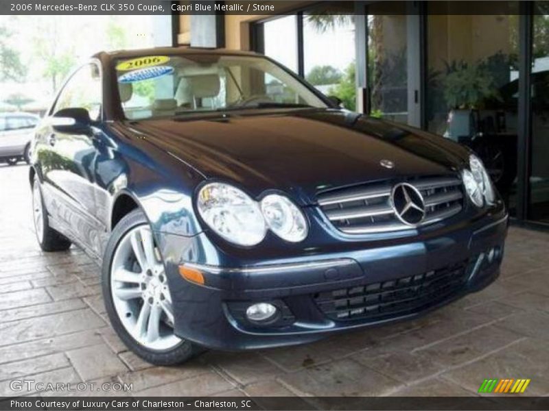 Capri Blue Metallic / Stone 2006 Mercedes-Benz CLK 350 Coupe