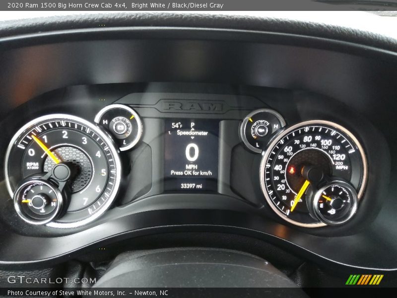 Bright White / Black/Diesel Gray 2020 Ram 1500 Big Horn Crew Cab 4x4