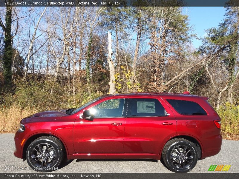 Octane Red Pearl / Black 2022 Dodge Durango GT Blacktop AWD