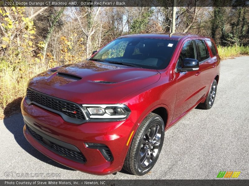 Octane Red Pearl / Black 2022 Dodge Durango GT Blacktop AWD