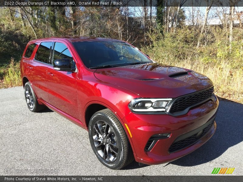 Octane Red Pearl / Black 2022 Dodge Durango GT Blacktop AWD