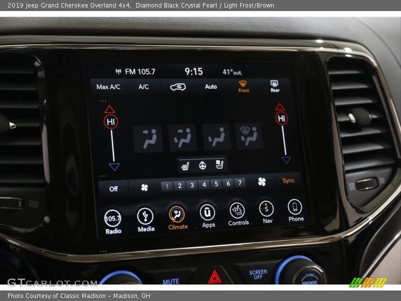 Diamond Black Crystal Pearl / Light Frost/Brown 2019 Jeep Grand Cherokee Overland 4x4