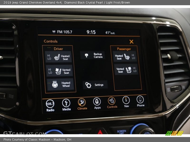 Diamond Black Crystal Pearl / Light Frost/Brown 2019 Jeep Grand Cherokee Overland 4x4