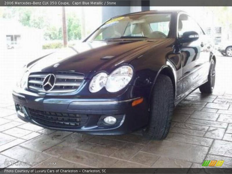 Capri Blue Metallic / Stone 2006 Mercedes-Benz CLK 350 Coupe