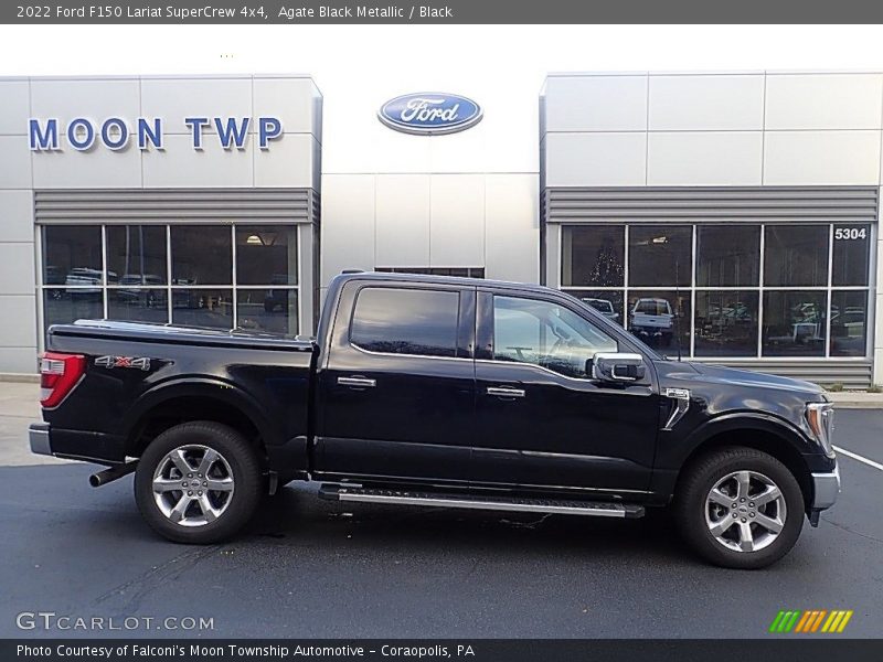 Agate Black Metallic / Black 2022 Ford F150 Lariat SuperCrew 4x4