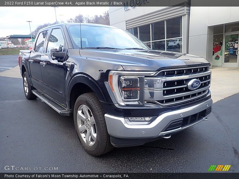 Agate Black Metallic / Black 2022 Ford F150 Lariat SuperCrew 4x4