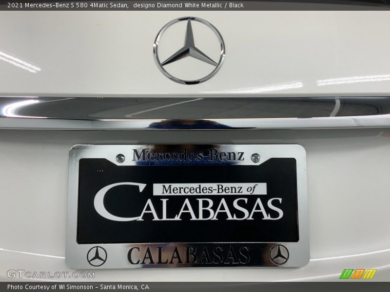 designo Diamond White Metallic / Black 2021 Mercedes-Benz S 580 4Matic Sedan