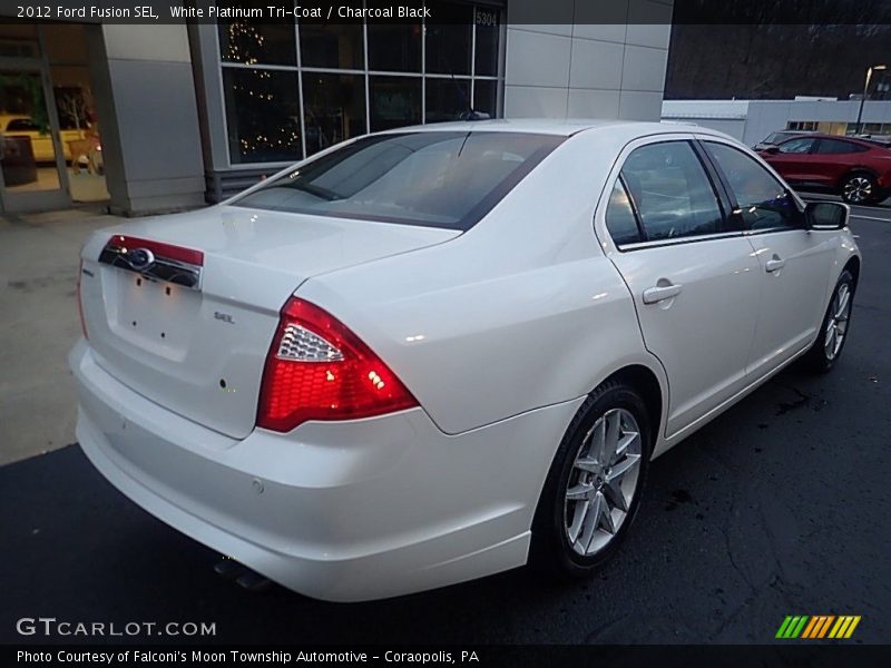 White Platinum Tri-Coat / Charcoal Black 2012 Ford Fusion SEL