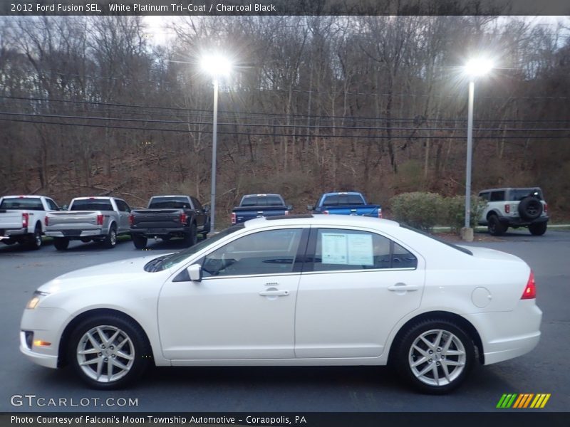 White Platinum Tri-Coat / Charcoal Black 2012 Ford Fusion SEL