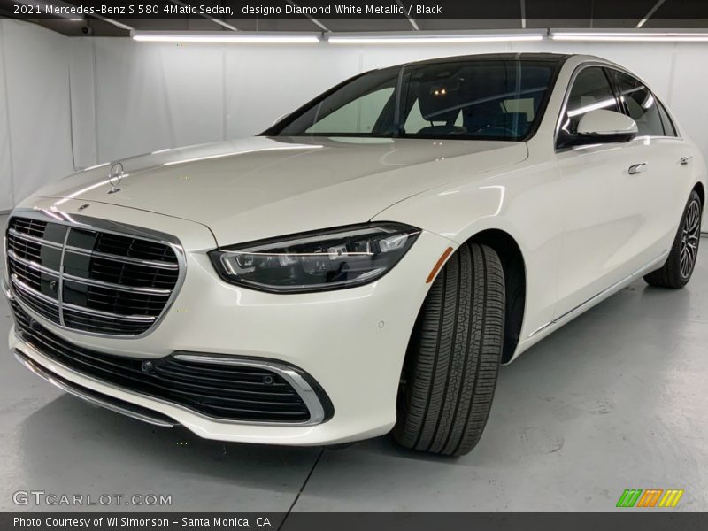 designo Diamond White Metallic / Black 2021 Mercedes-Benz S 580 4Matic Sedan