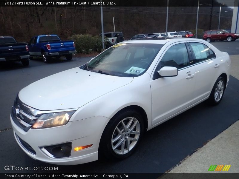 White Platinum Tri-Coat / Charcoal Black 2012 Ford Fusion SEL