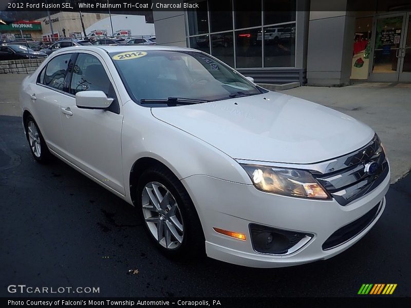 White Platinum Tri-Coat / Charcoal Black 2012 Ford Fusion SEL