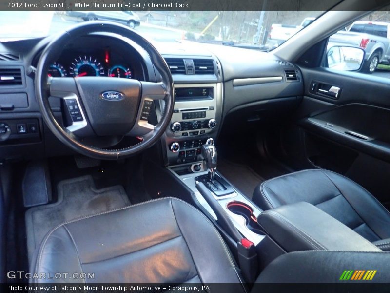 White Platinum Tri-Coat / Charcoal Black 2012 Ford Fusion SEL