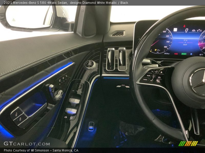 designo Diamond White Metallic / Black 2021 Mercedes-Benz S 580 4Matic Sedan