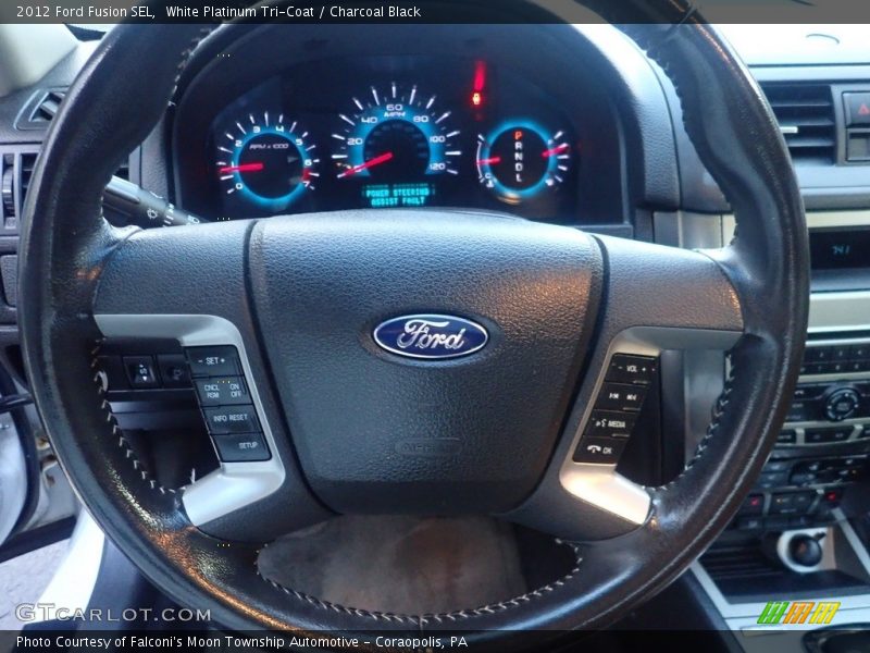 White Platinum Tri-Coat / Charcoal Black 2012 Ford Fusion SEL