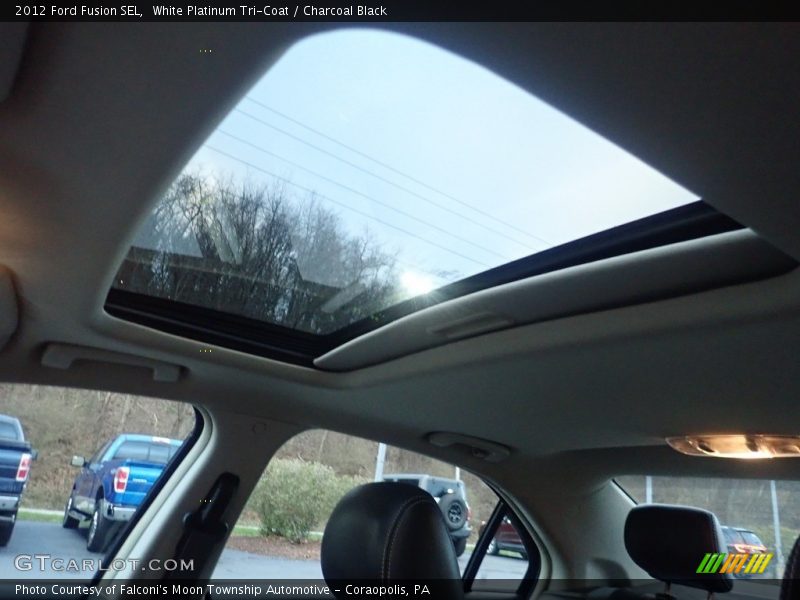 White Platinum Tri-Coat / Charcoal Black 2012 Ford Fusion SEL
