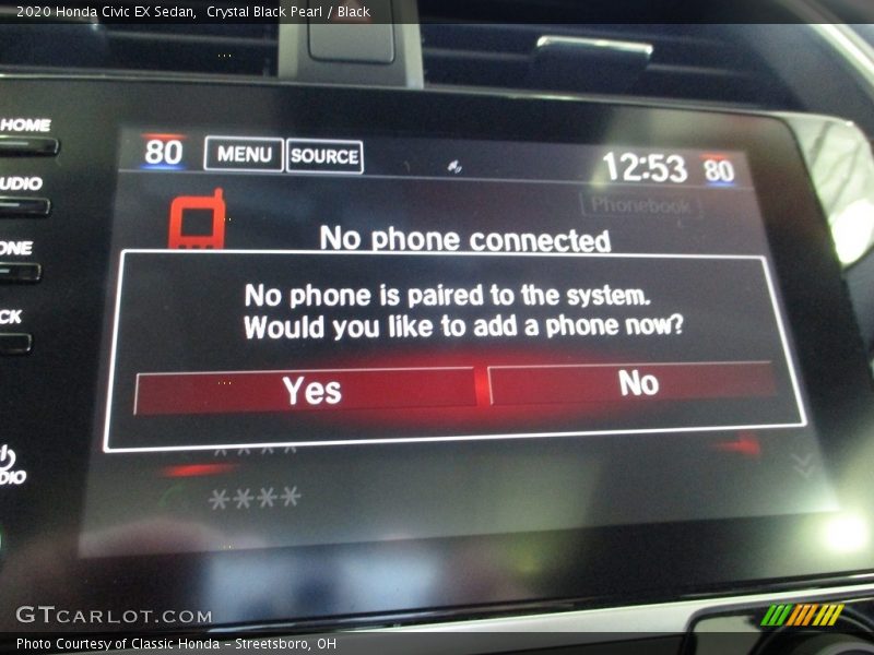 Crystal Black Pearl / Black 2020 Honda Civic EX Sedan
