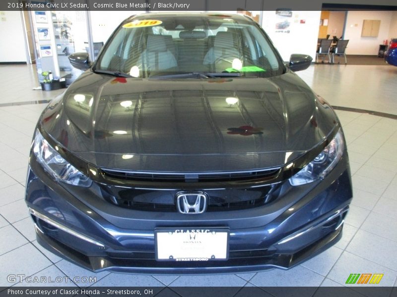 Cosmic Blue Metallic / Black/Ivory 2019 Honda Civic LX Sedan