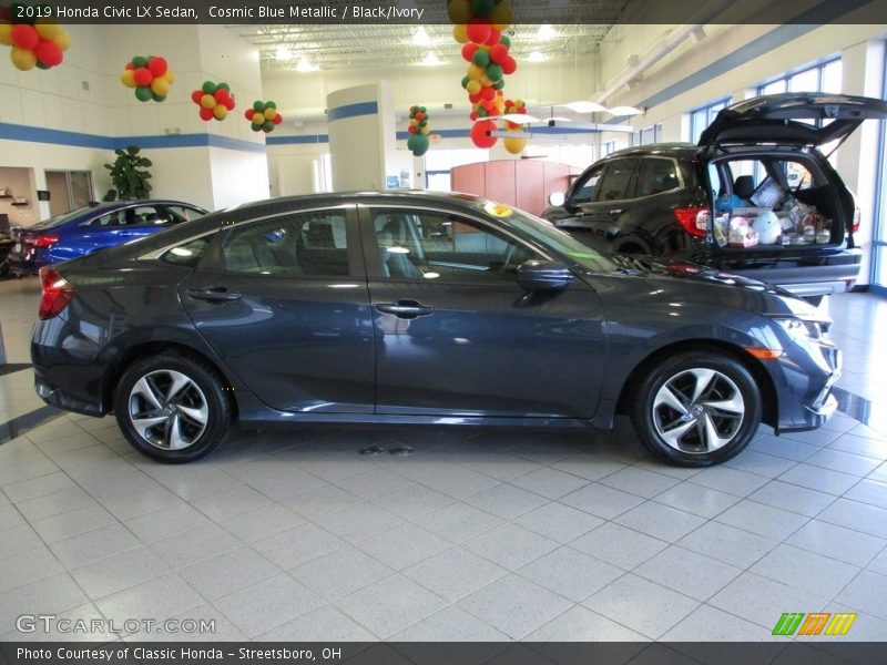 Cosmic Blue Metallic / Black/Ivory 2019 Honda Civic LX Sedan