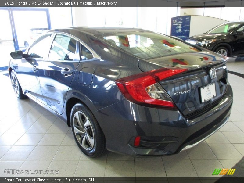 Cosmic Blue Metallic / Black/Ivory 2019 Honda Civic LX Sedan