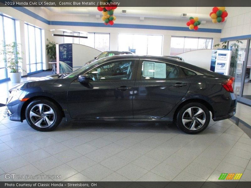 Cosmic Blue Metallic / Black/Ivory 2019 Honda Civic LX Sedan