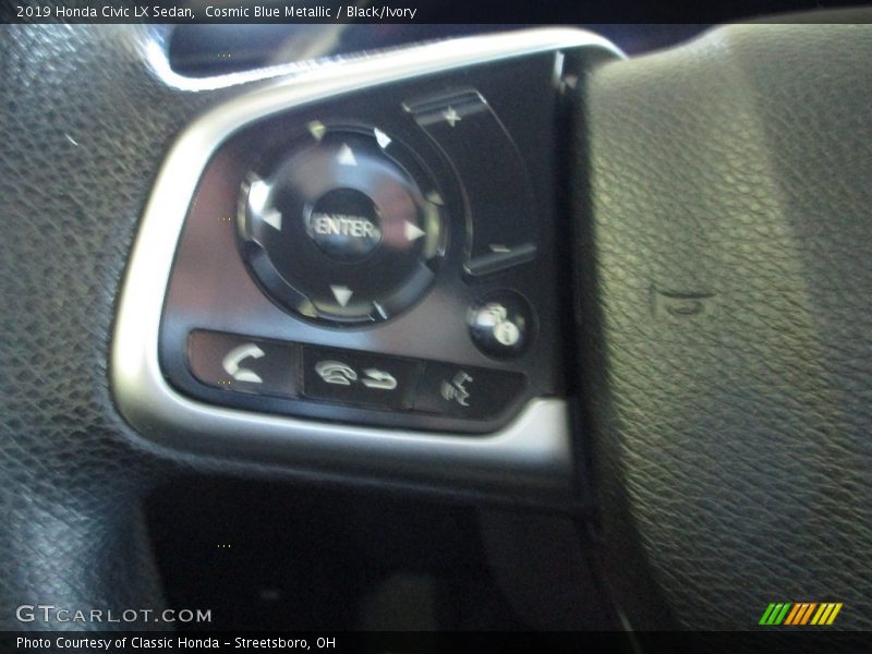 Cosmic Blue Metallic / Black/Ivory 2019 Honda Civic LX Sedan