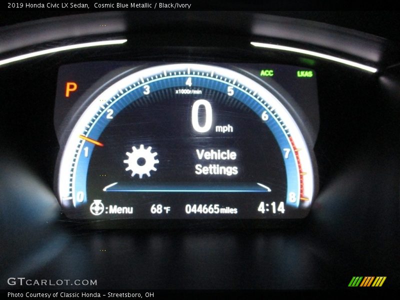 Cosmic Blue Metallic / Black/Ivory 2019 Honda Civic LX Sedan